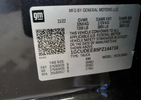 2023 Chevrolet Silverado K1500 Rst from USA, damaged, VIN 1GCUDEE85PZ144716